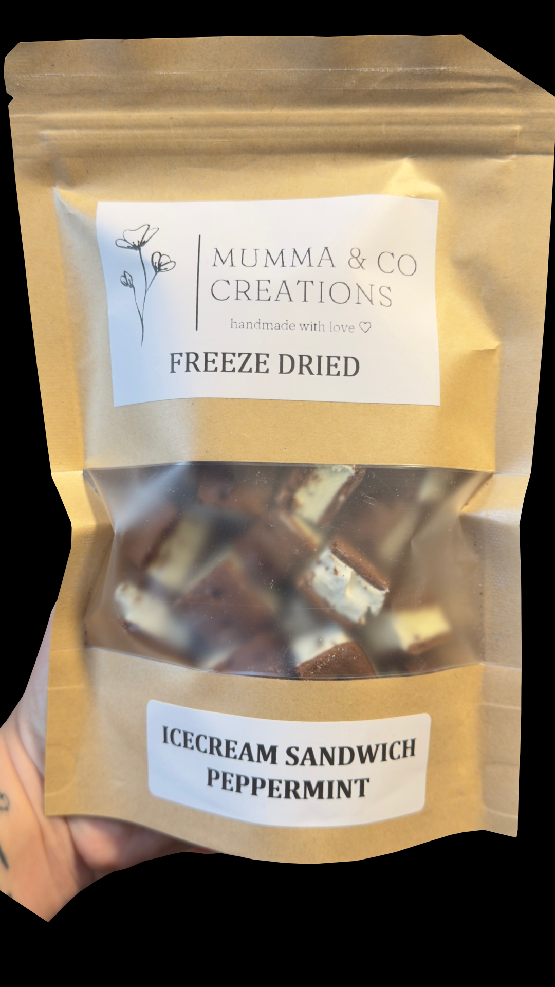 Freeze Dried Peppermint Sandwich Ice-cream